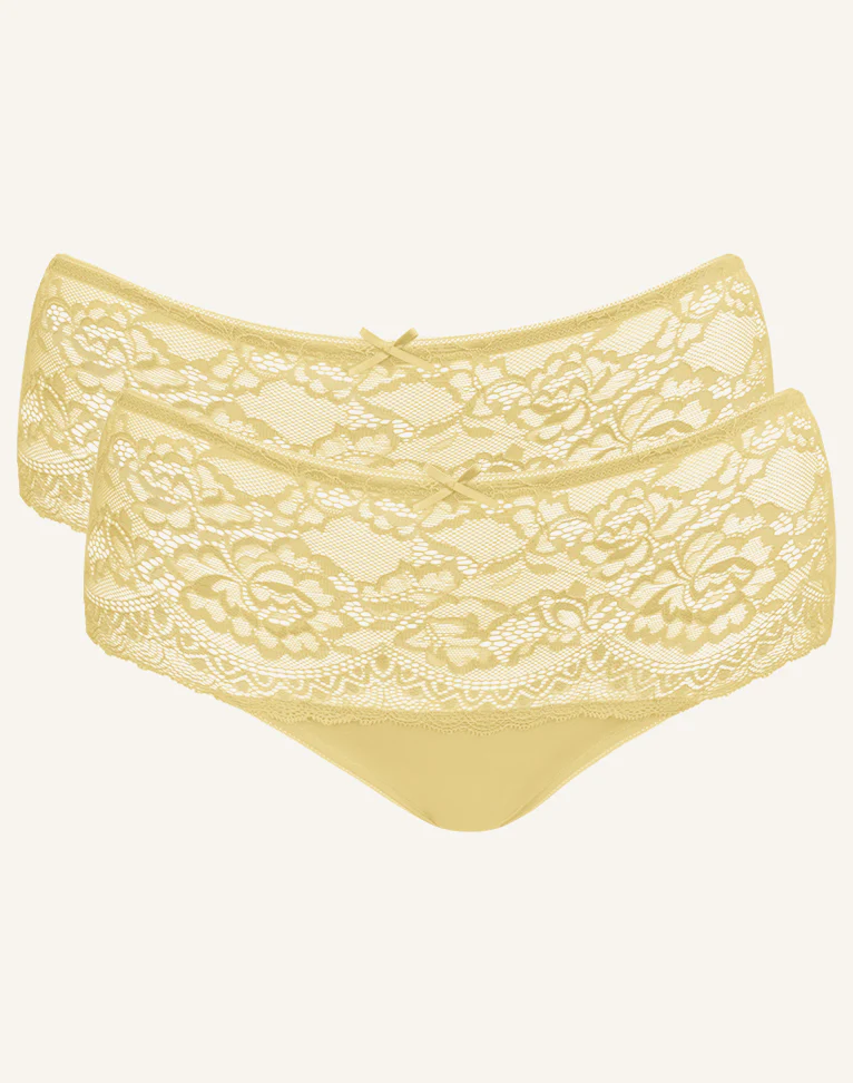High-Panty-Set 2x Lace Basic Butter