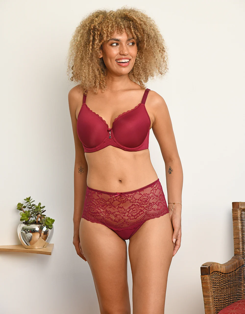 High-Panty-Set 2x Lace Basic Bordeaux - Image 4