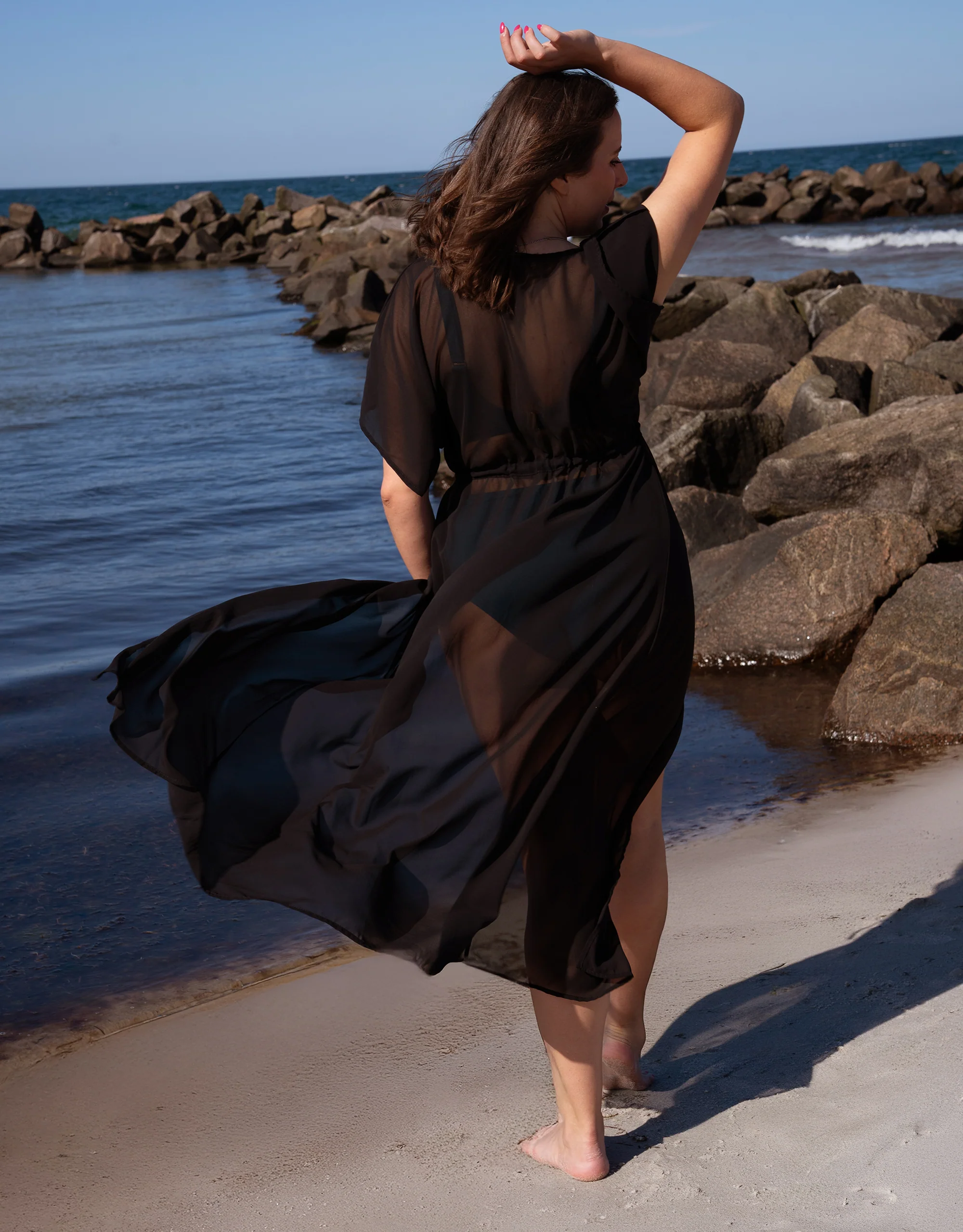 Kleid Sheer Transparent Black - Image 4